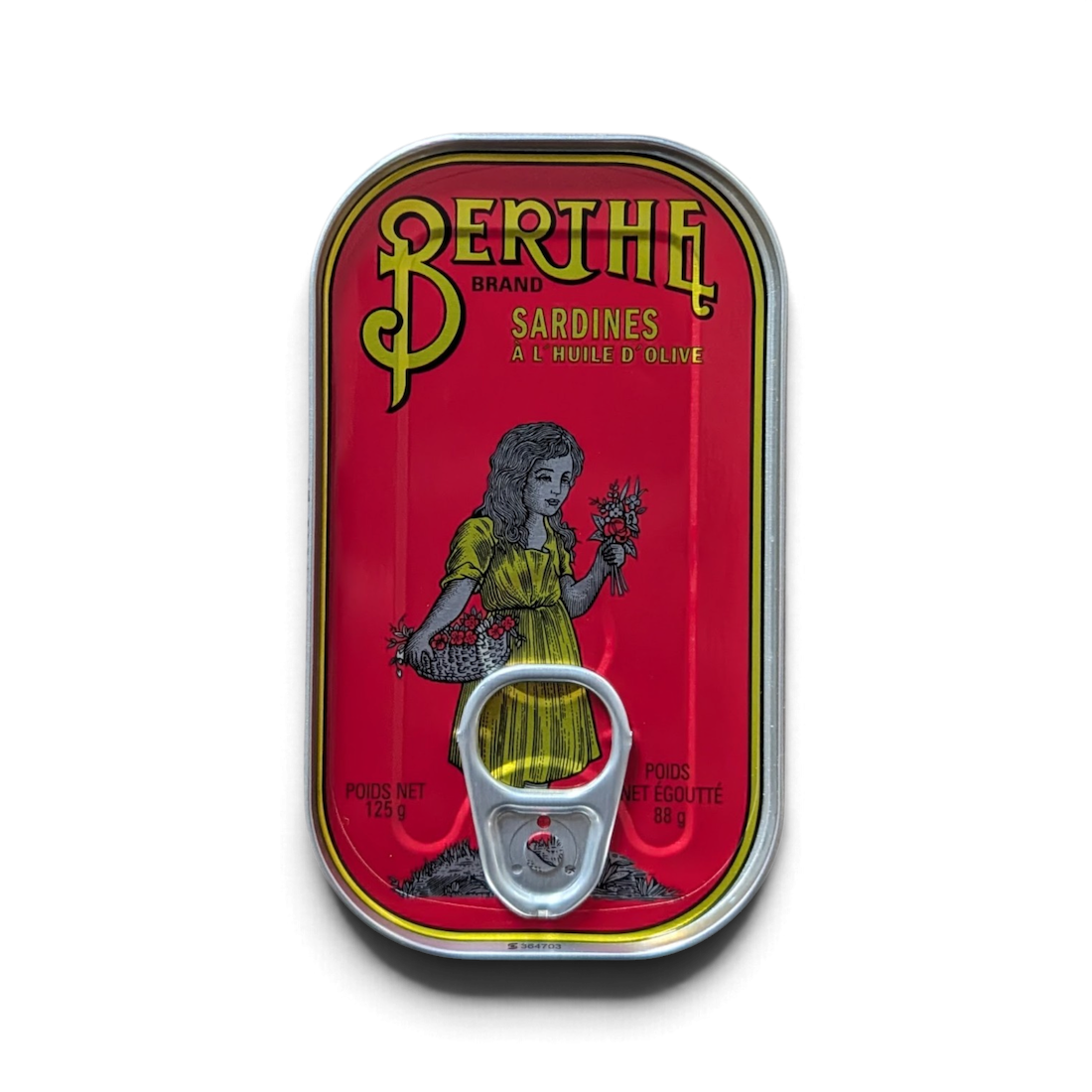 Front of a Tin of Berthe Sardines in Olive Oil
