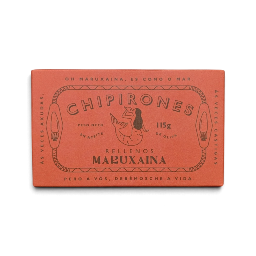 Maruxaina stuffed squid - front of tin