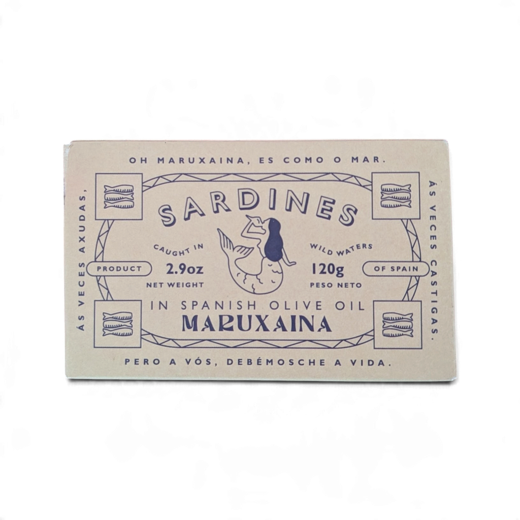 Maruxaina sardines in olive oil - front of tin