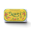 Front of a tin of Nuri Spiced Sardines in Olive Oil