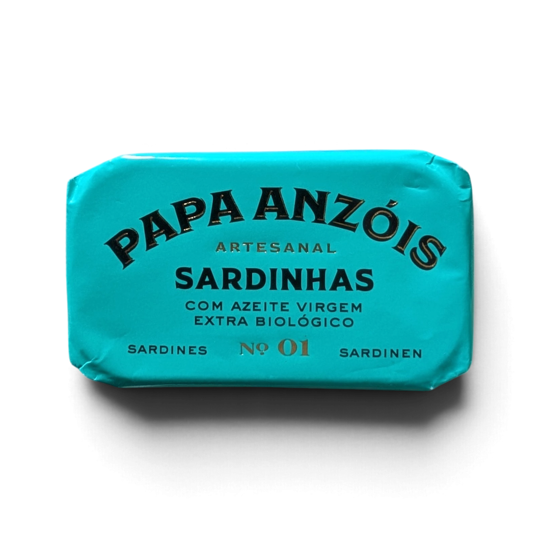 Front of a Tin of Papa Anzois Sardines in Organic Extra Virgin Olive Oil